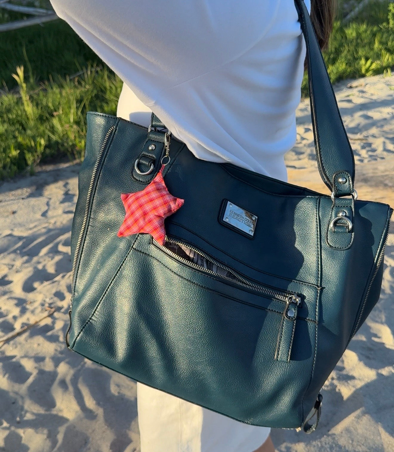 The Star Clip -in Sunny Blush Plaid